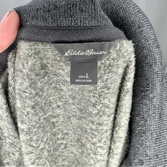 Eddie Bauer 1/4 Zip Fleece Pullover Sweater Heather Grey Size Large - Picture 6 of 13